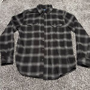 George Men's Black and Gray Plaid Shirt size med